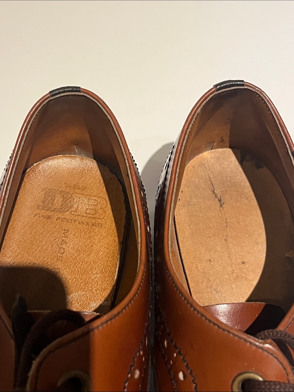 DB Brown Wingtip Brogue Lace- Up Dress Shoes Made in England - Picture 11 of 11